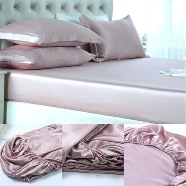 19MM Silk Fitted Sheet Set (Include 2 Silk Pillowcases)