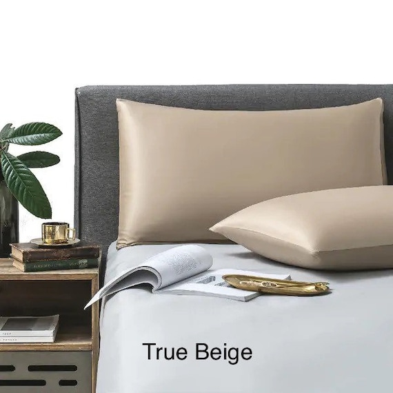 Beige Taie d'oreiller en 100% Soie de mûrier Magasin Suisse