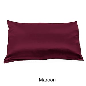 Life Time Guarantee 100% Silk Pillowcase 19 momme Standard/Queen/King Embroidery Service/Personalization/Made in USA Maroon