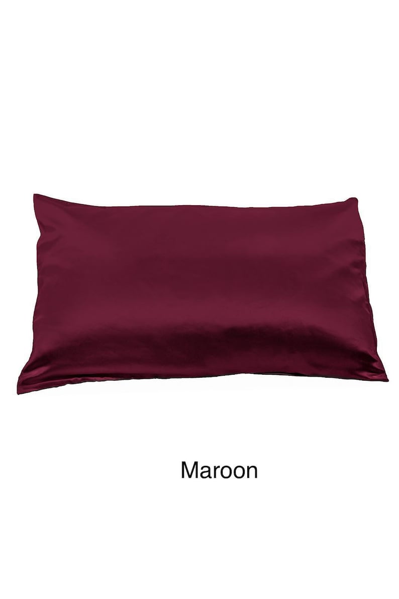 Life Time Guarantee 100% Silk Pillowcase 19 momme Standard/Queen/King Embroidery Service/Personalization/Made in USA Maroon