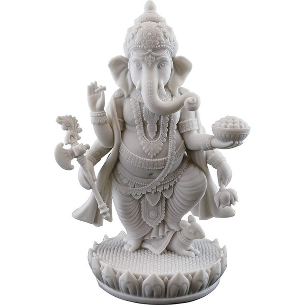 Nowy Big Ganesh Ji Murti / Idol / Posąg, Wysokość-8 cali, Materiał-Polyresin i marmur, Wykonane w Indiach-Marmurowe wykończenie