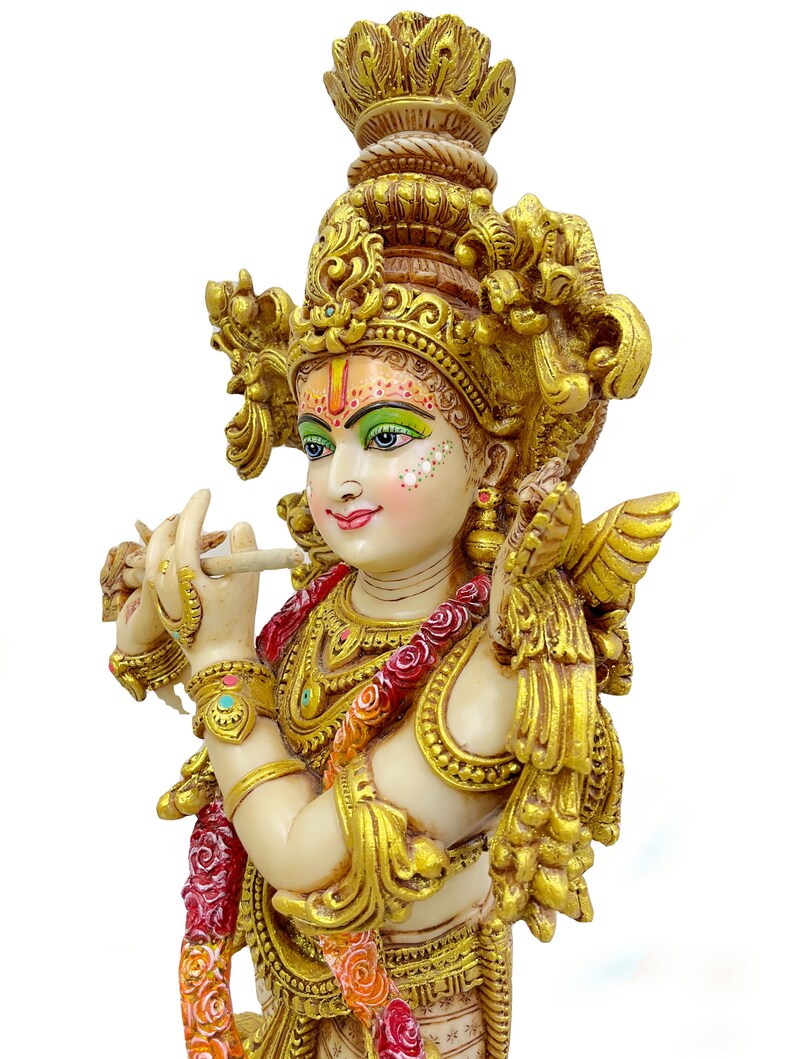Krishna Statue 30 Inch Lord Krishna Standing Krishna Etsy