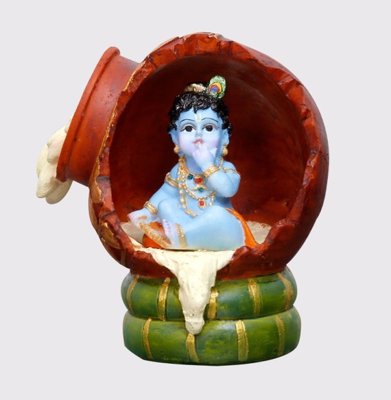 New Baby Krishna Sitting in Butter Pot-god Idol-hindu Figurine - Etsy