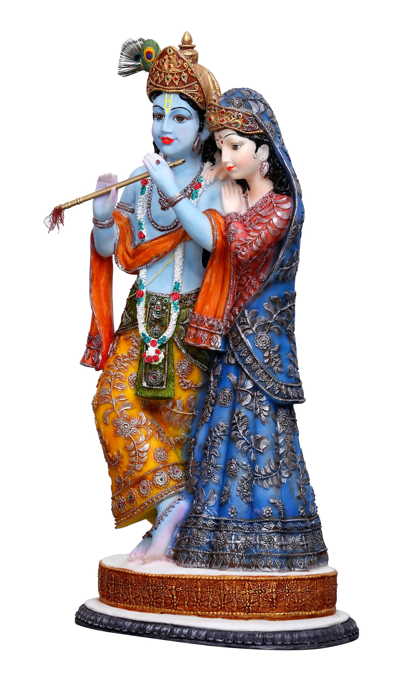 Big Standing Radha Krishna Carved Murti 19 Inches Idol | Etsy