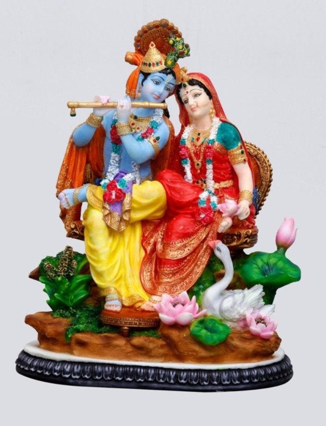 Sitting Radha Krishna Murti Regularhindu God and Goddess Idol/statue