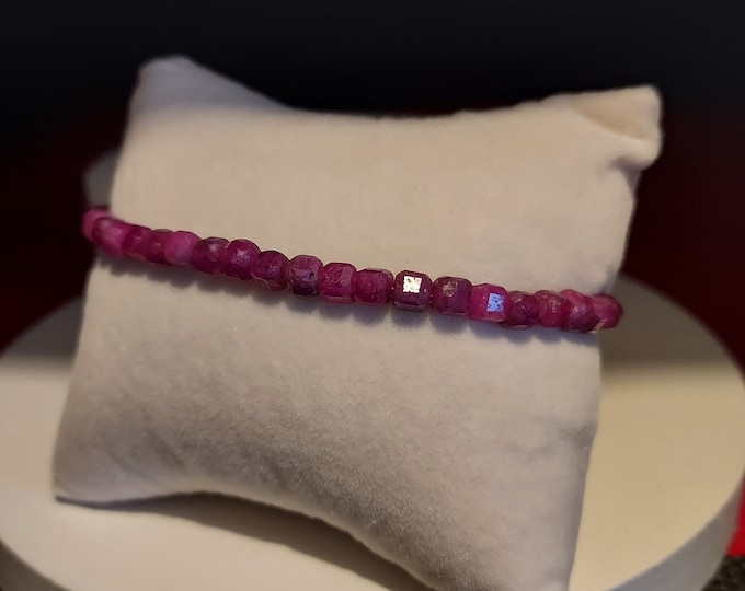 Burmese ruby and sterling Silver Bracelet