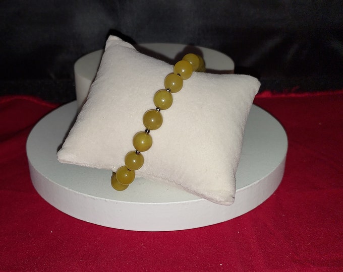 honey jade sterling silver slider bracelet