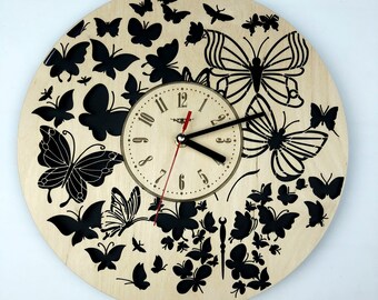 butterfly wall clock pretty butterfly wall clock wood decal home decor artwork decorative gifts women kitchen room office wedding birthday christmas wall clock etsy butterfly wall clock pretty butterfly wall clock wood decal home decor artwork decorative gifts women kitchen room office wedding birthday christmas wall clock etsy