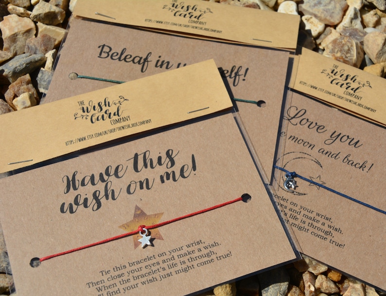 Wish Bracelet I/'m Thinking Of You Costume Jewellery Friend Gift Wish Card Wish String Butterfly Bracelet Charm Bracelet Cord Bracelet