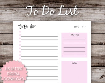 Pink To Do List Printable