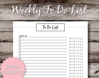 Lista semanal de tareas para imprimir