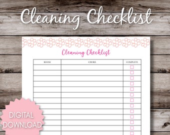 Cleaning Checklist Printable