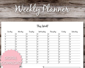 HALF SIZE Printable Planner Daily Planner Weekly Planner - Etsy