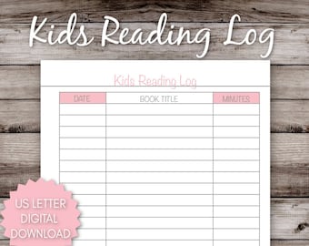 Kids Reading Log Printable