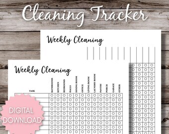 Cleaning Tracker | Printable Cleaning Planner | Daily, Weekly & Monthly ...