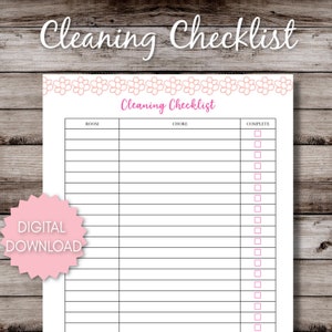 Cleaning Checklist Printable