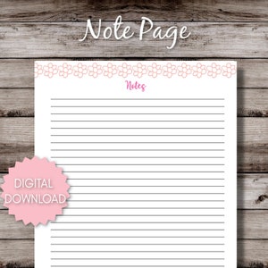 Note Pages Printable