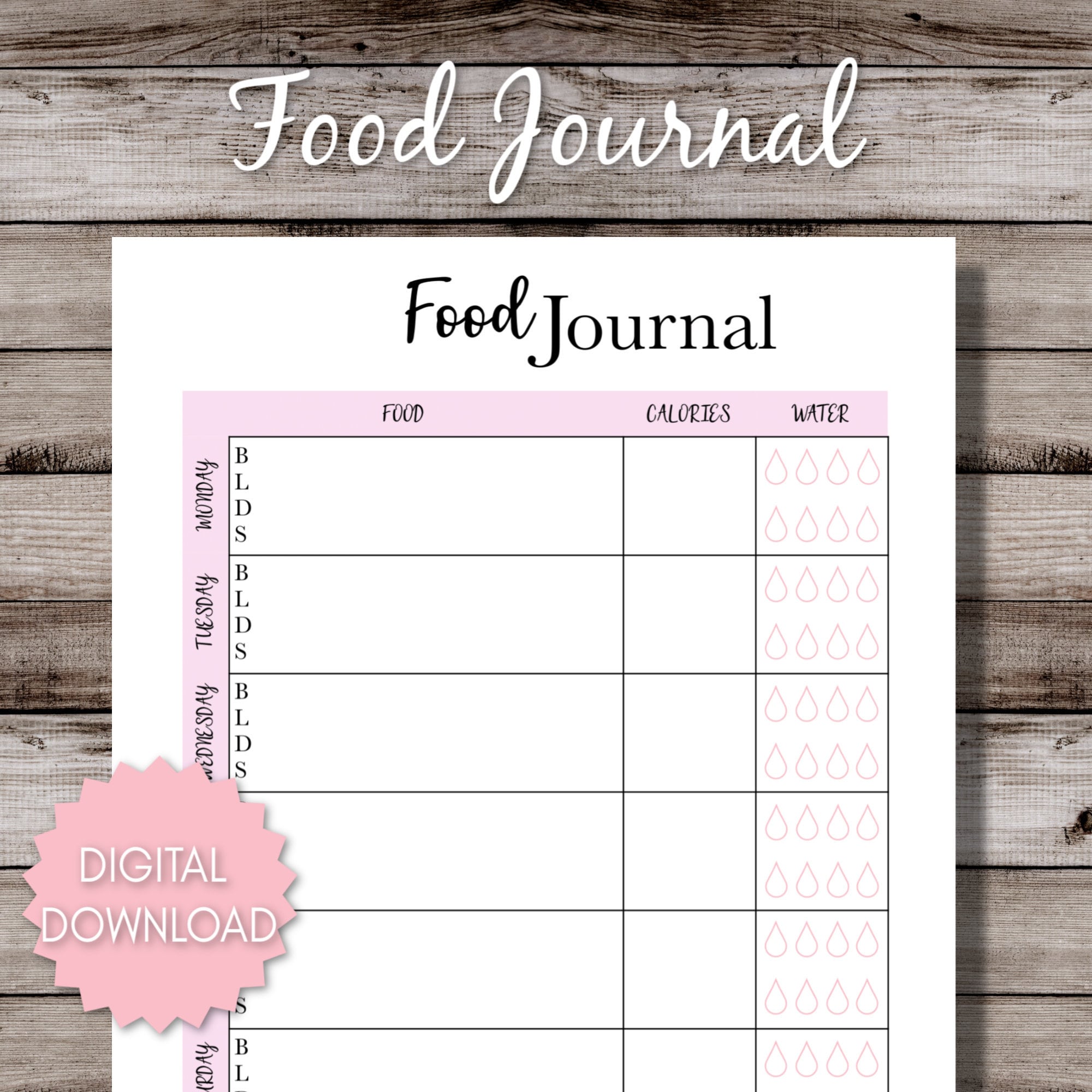 Food Journal Printable - Etsy