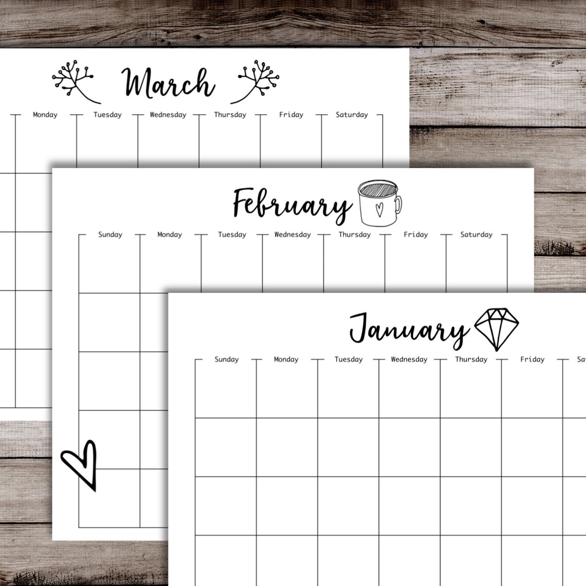 Calendar Printable - Etsy