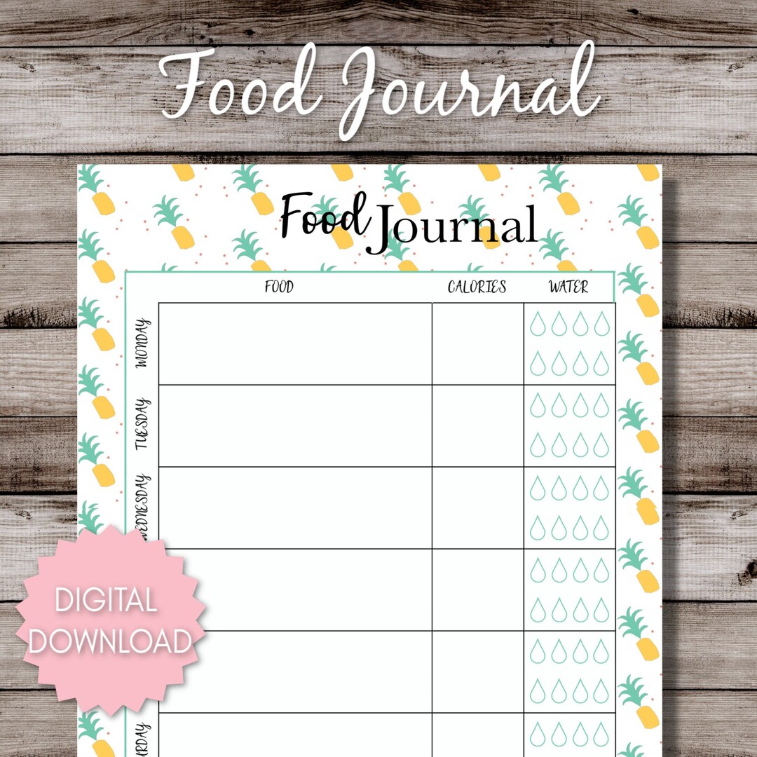 Food Journal Printable - Etsy