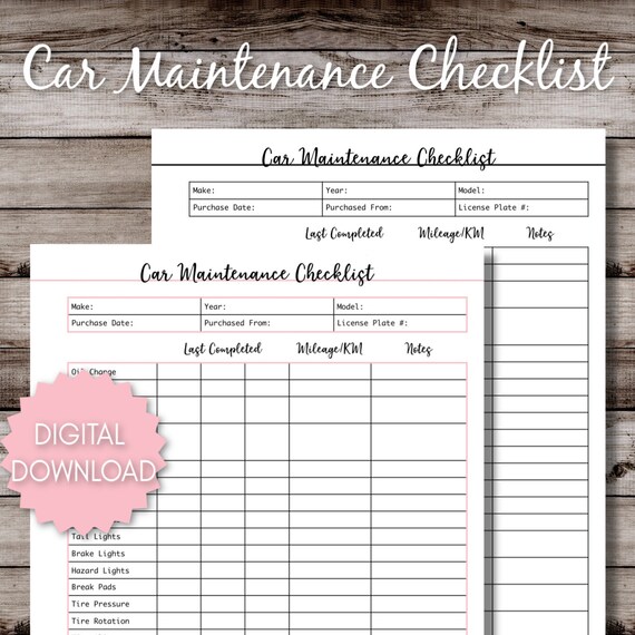 Car Maintenance Checklist >> Car Maintenance Printable Checklist Car Maintenance Checklist >> Car Maintenance Printable Checklist