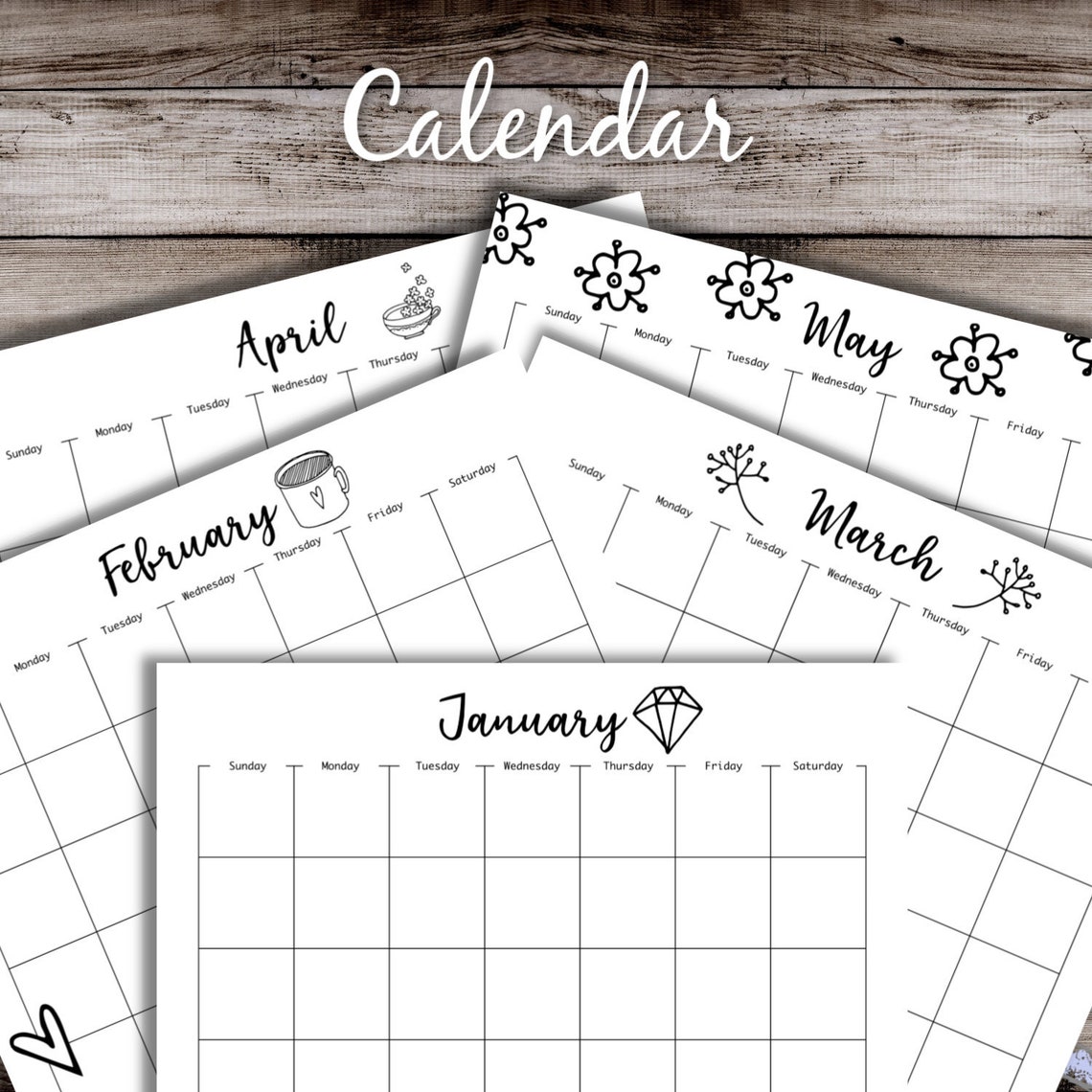 Calendar Printable - Etsy