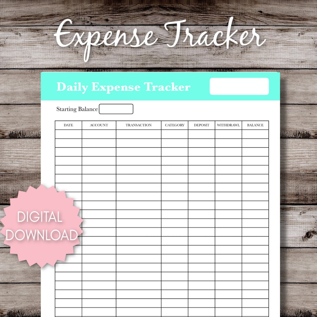 Daily Expense Tracker Printable - Etsy