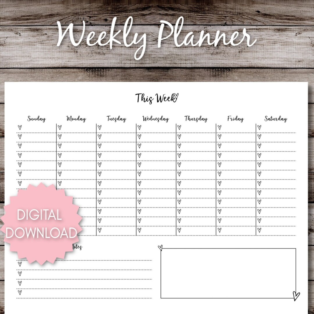 Weekly Planner Printable - Etsy