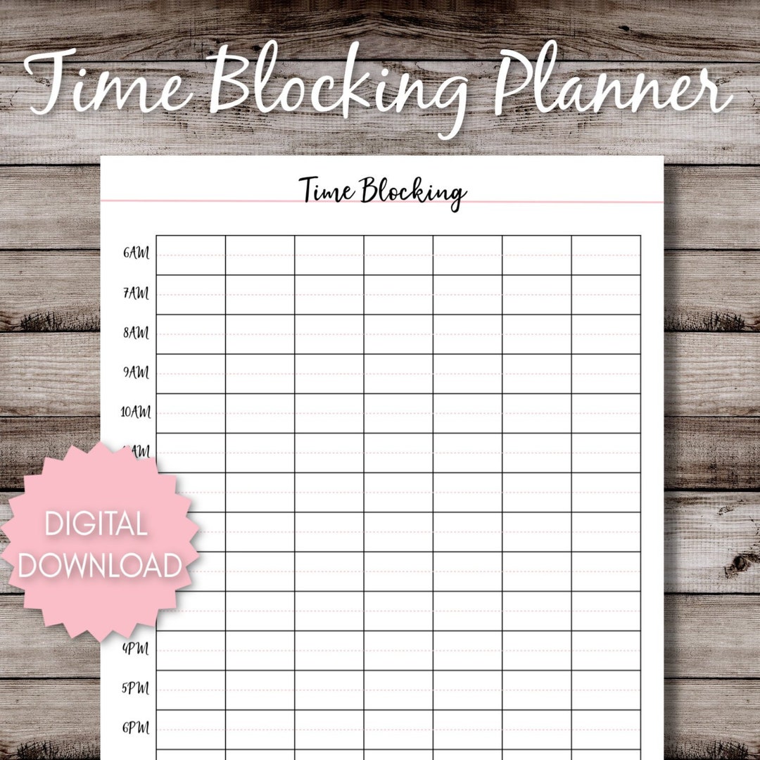 Time Blocking Printable - Etsy