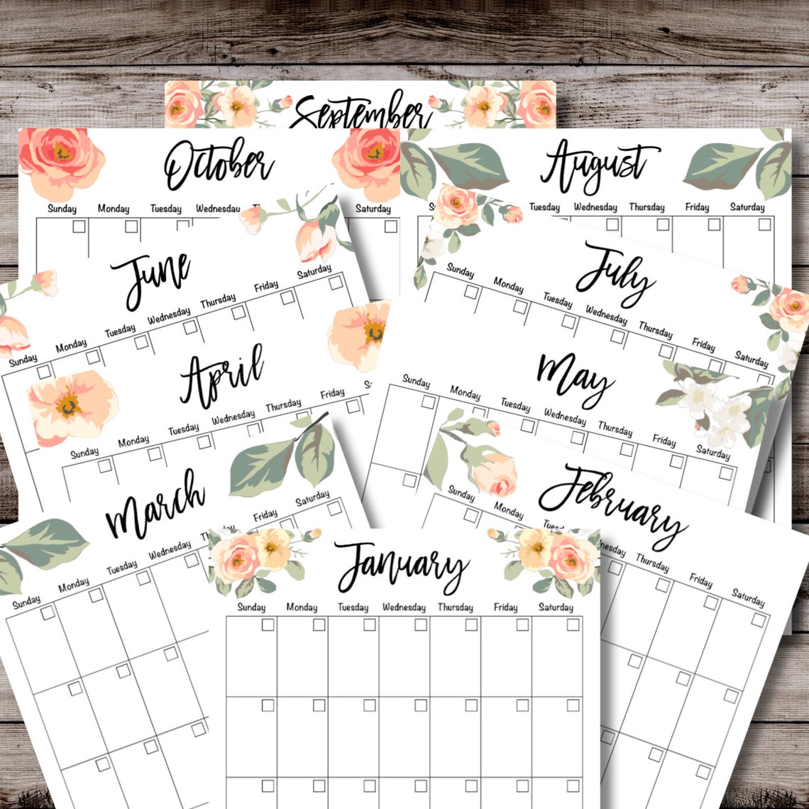 Floral Planner Printable - Etsy