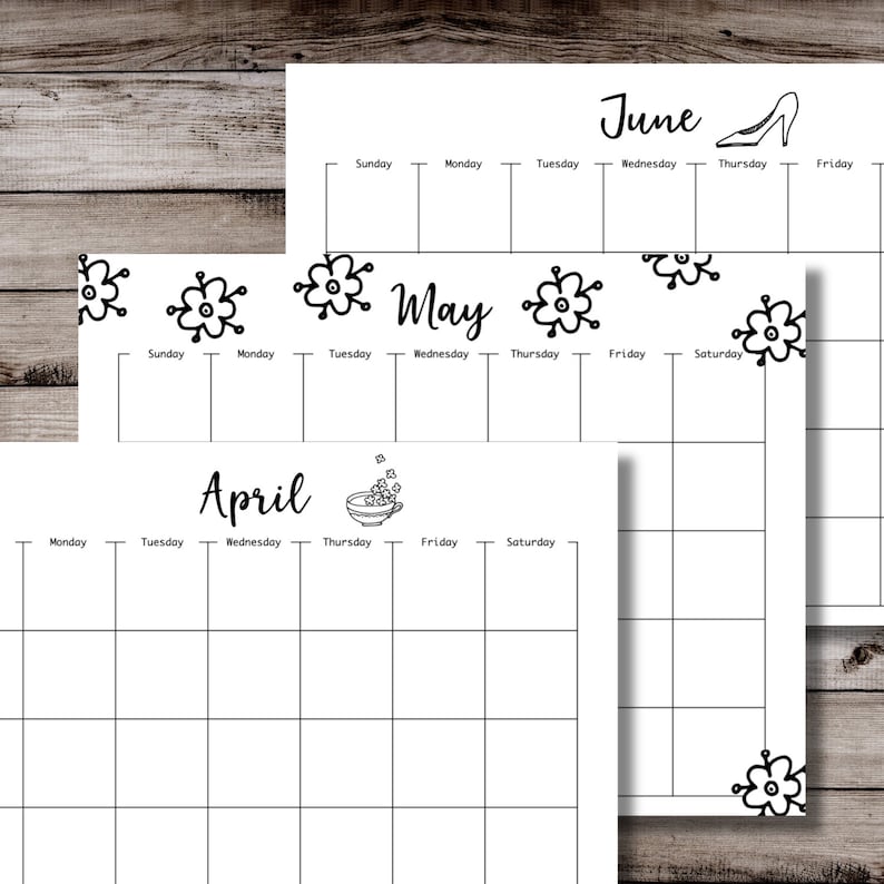 Calendar Printable - Etsy