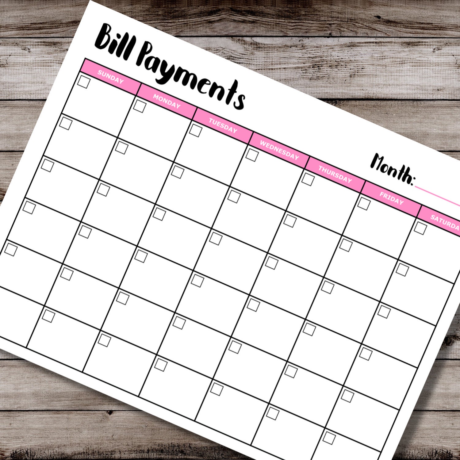 Bill Payment Tracker Printable - Etsy