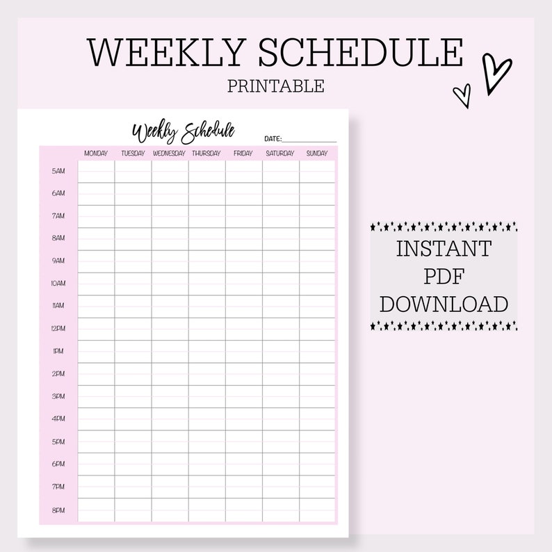 Weekly Planner Printable - Etsy