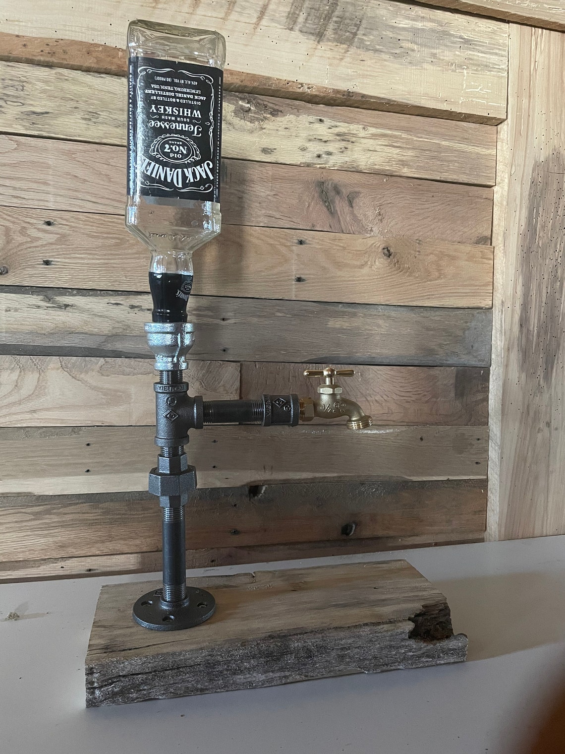 Industrial Pipe Liquor Dispenser With Union on Old Growth Etsy