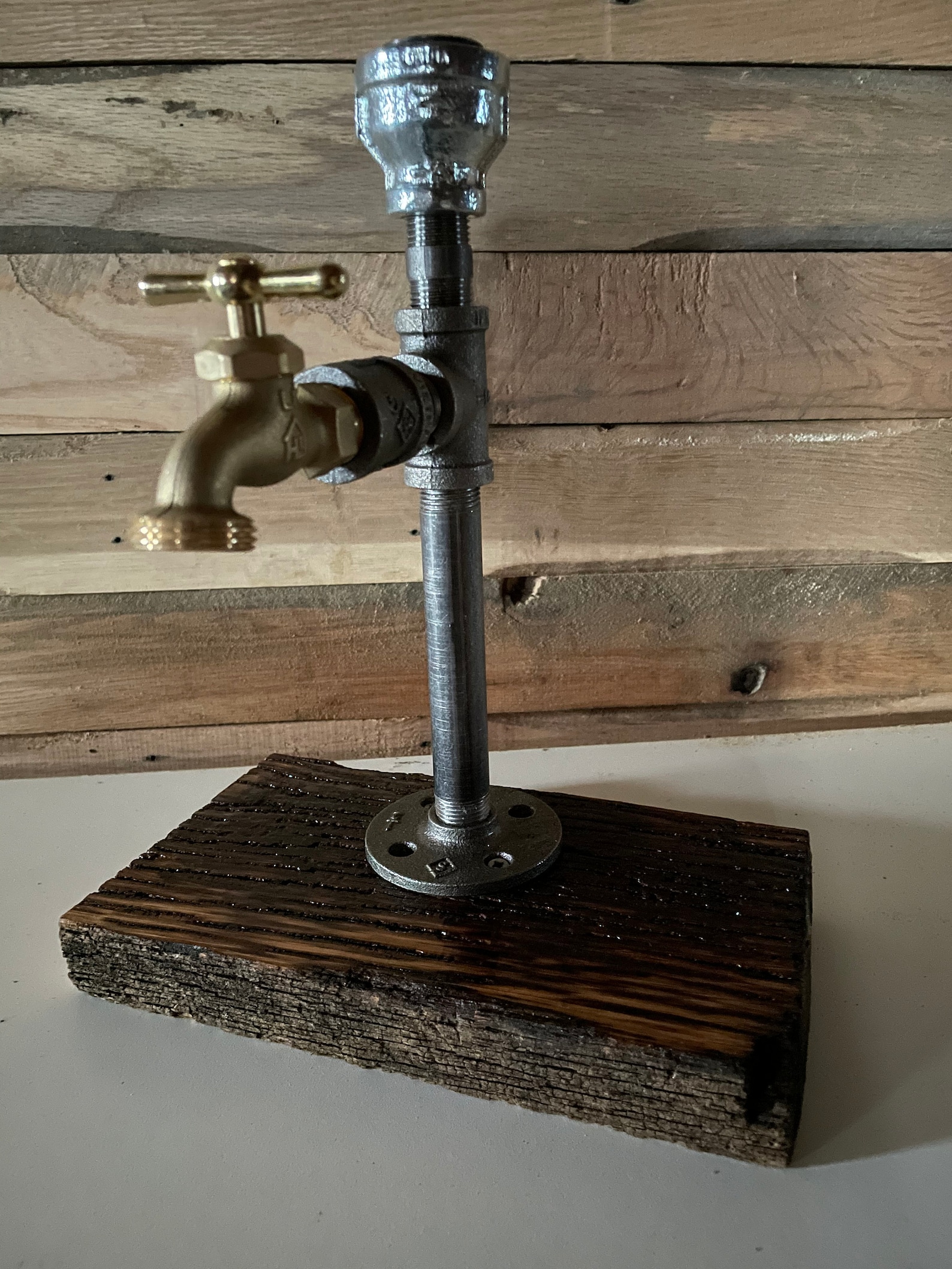 Rustic Oak Industrial Pipe Liquor Dispenser Etsy