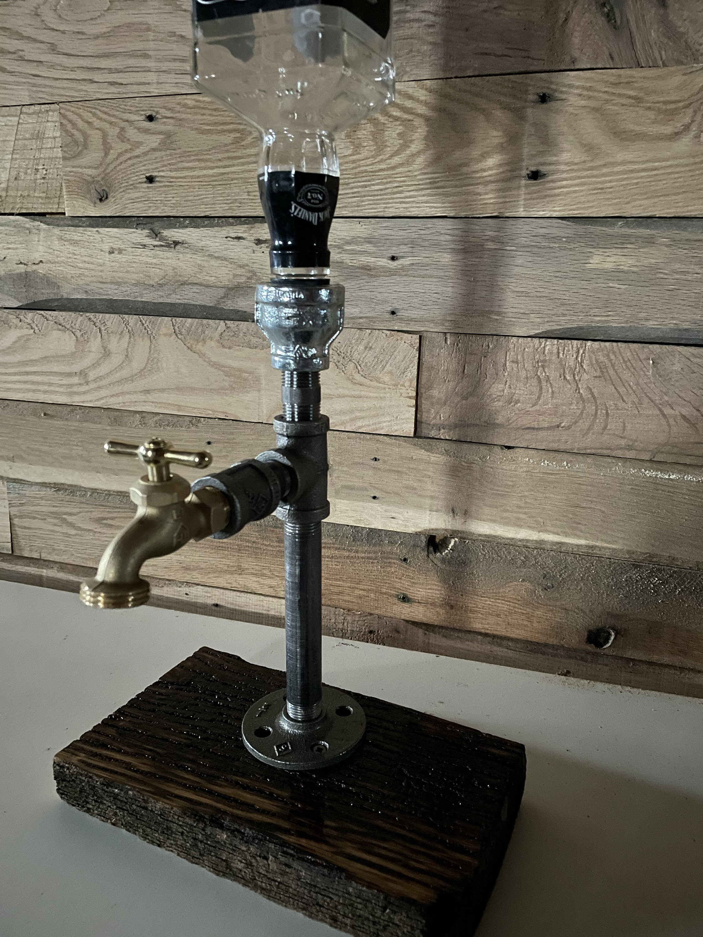Rustic oak industrial pipe liquor dispenser Etsy
