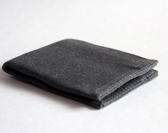 Canvas Wallet / Gray as a Primary color - Secondary color: Blue,Orange,Red.../ Vegan Wallet/ Fabric wallet