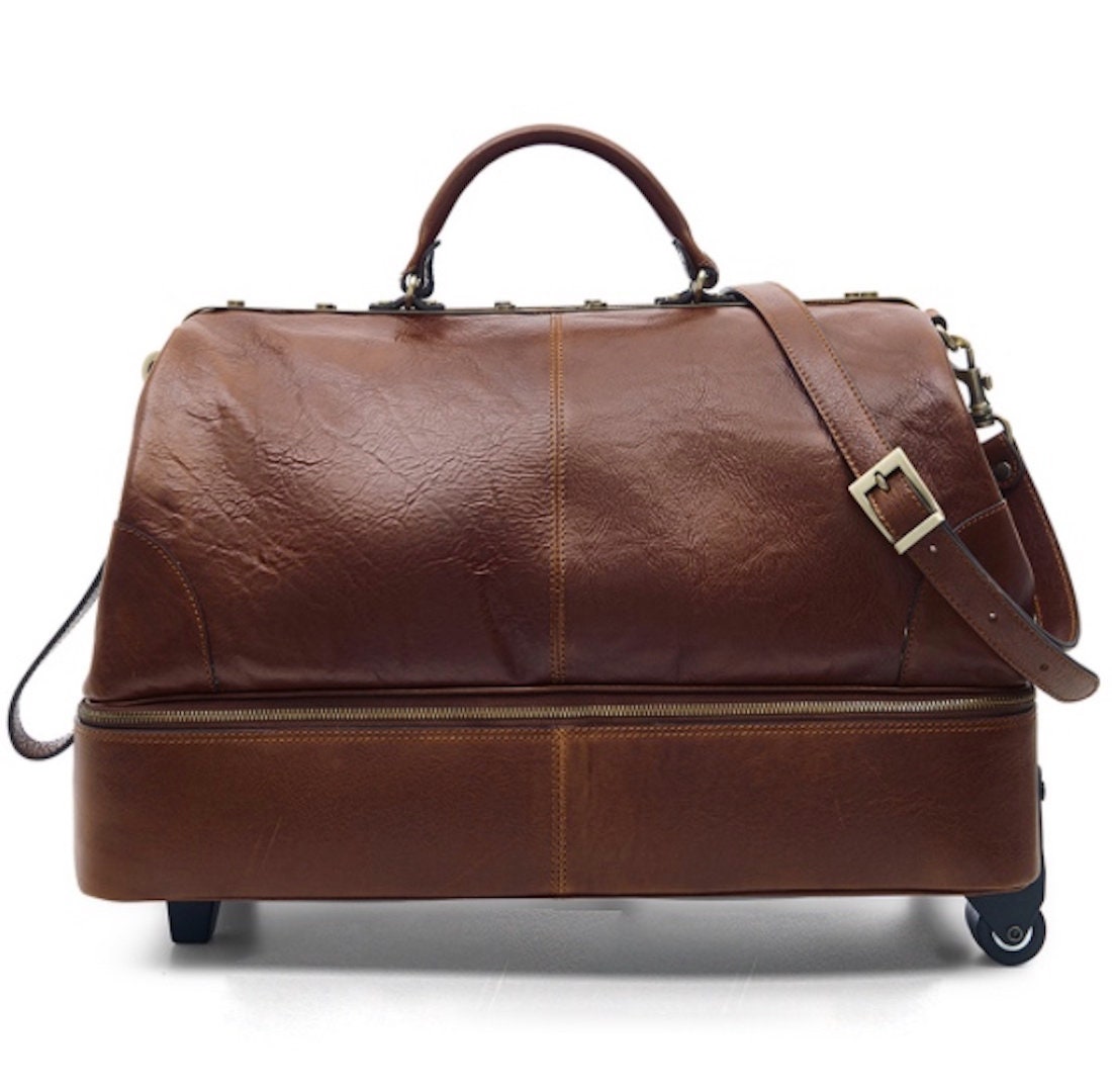 leather travel holdall