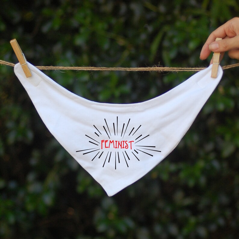 Personalized Feminist Dog Bandana Neckerchief Feminism Girl Power Gift