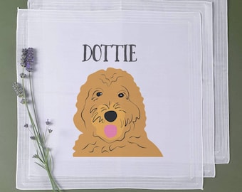 Set di fazzoletti personalizzati per cani: fazzoletti con ritratto di animali domestici personalizzati