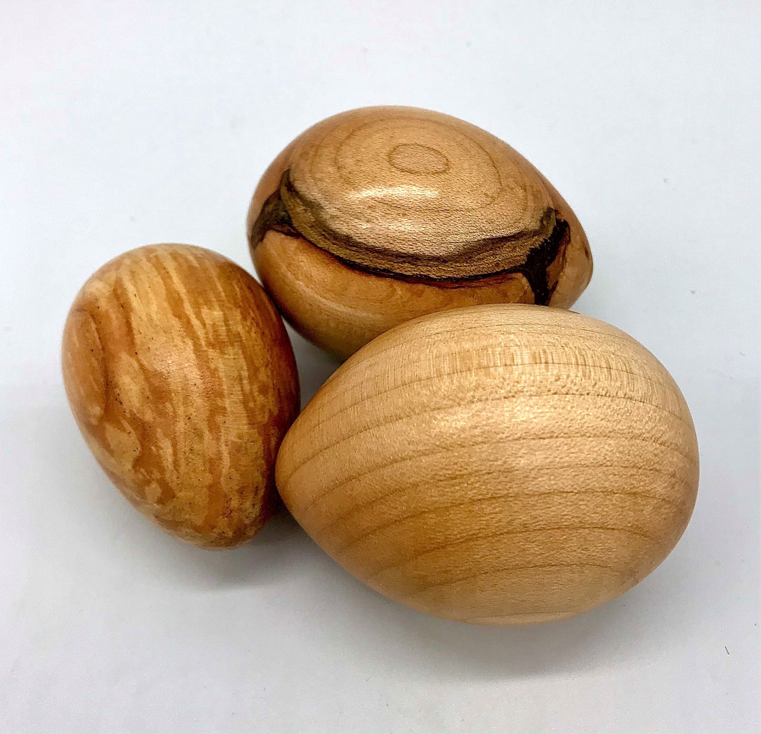 Set Of Three Maple Eggs