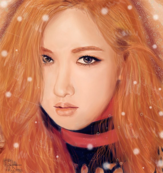 Blackpink Rose Fanart Print Etsy