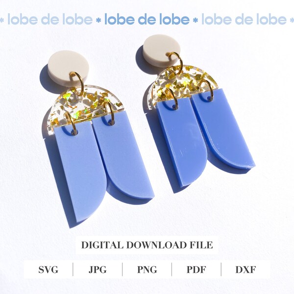 Dangle and drop earrings, earring SVG files, Geometric Earring Template, Boho Cut File, jewelry making supplies gift, commercial license