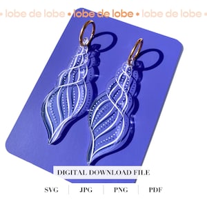 Pendiente de concha marina SVG, Playa SVG, Concha marina, Pendiente SVG, Archivo acrílico Glowforge, Archivos para pendientes láser, Espacios en blanco acrílicos, Joyería cortada con láser
