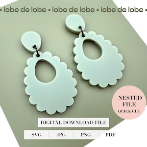 Ovale oorbel, manteloorbel svg, Glowforge acrylbestand, oorbellen svg, laseroorbelbestanden, boho-oorbel bungelen, lasergesneden sieraden