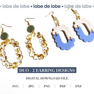 Squiggle earrings, Boho earrings dangle, SVG for laser, acrylic earring files, geometric jewelry, commercial license, jewelry making supply