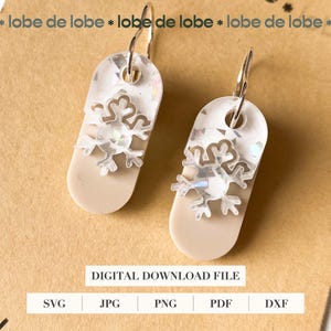Snowflake earring svg, Laser cut files, Snowflake svg, Winter earrings svg, Christmas SVG, Glowforge earrings, Earring svg, Jewelry cut file
