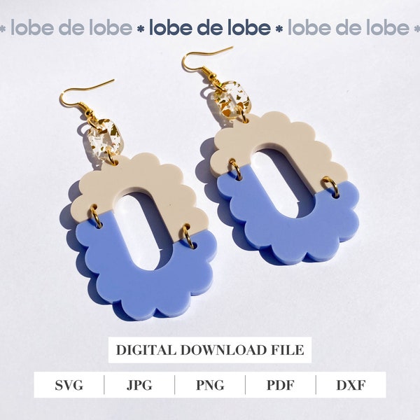 Squiggle earrings, Boho earrings dangle, SVG for laser, acrylic earring files, geometric jewelry, commercial license, jewelry making supply