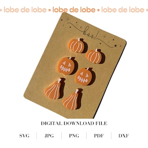 Fall earring svg, Pumpkin stud earring svg, Halloween earring svg, Laser stud bundle, Glowforge halloween, Halloween acrylic, Lightburn file