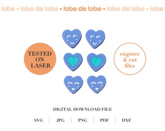 Heart Earring SVG: Laser Cut Stud Earrings File (Digital Download)